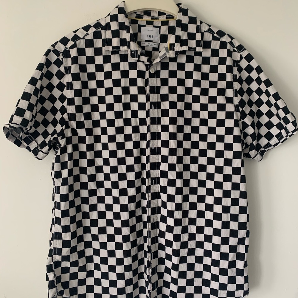 Checkered button down